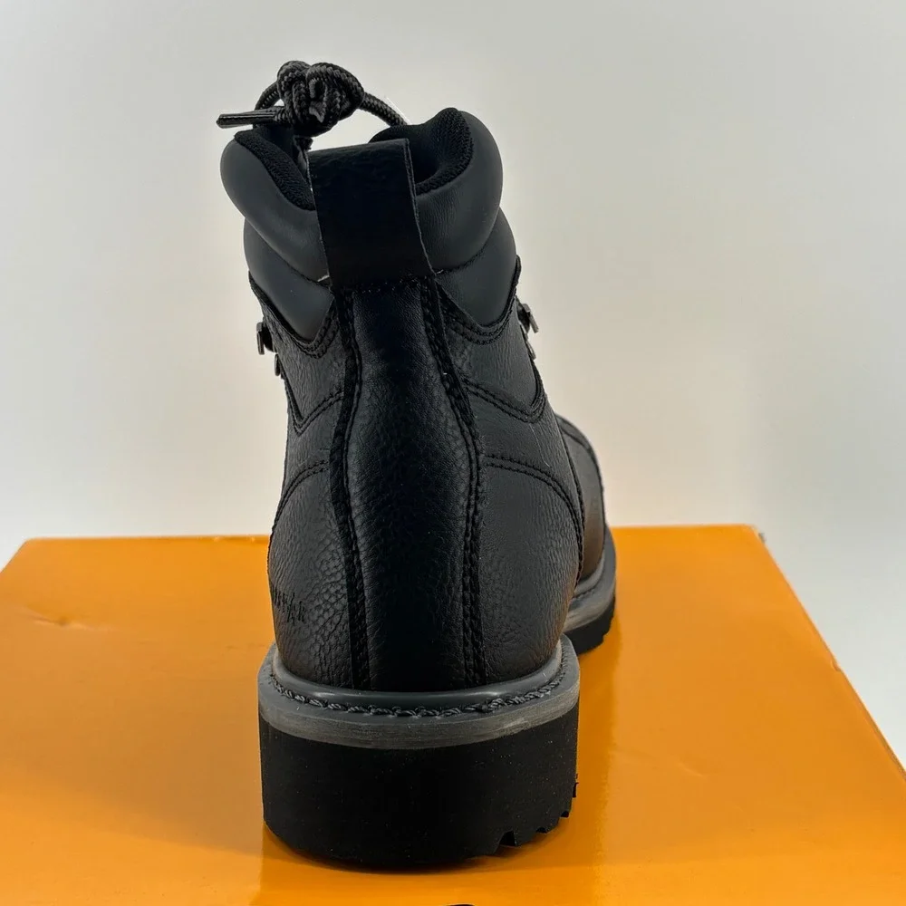 Eurostar Troy Work Boots Men 9 Black Steel Toe Wide Width EU2754 New Slip Resist